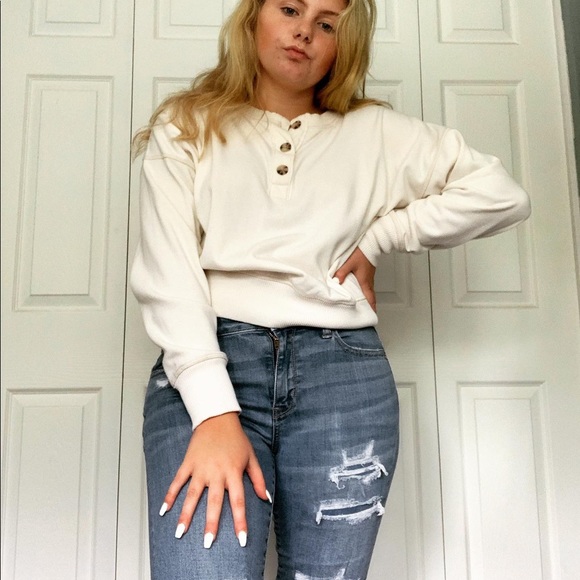 quarter button sweater womens